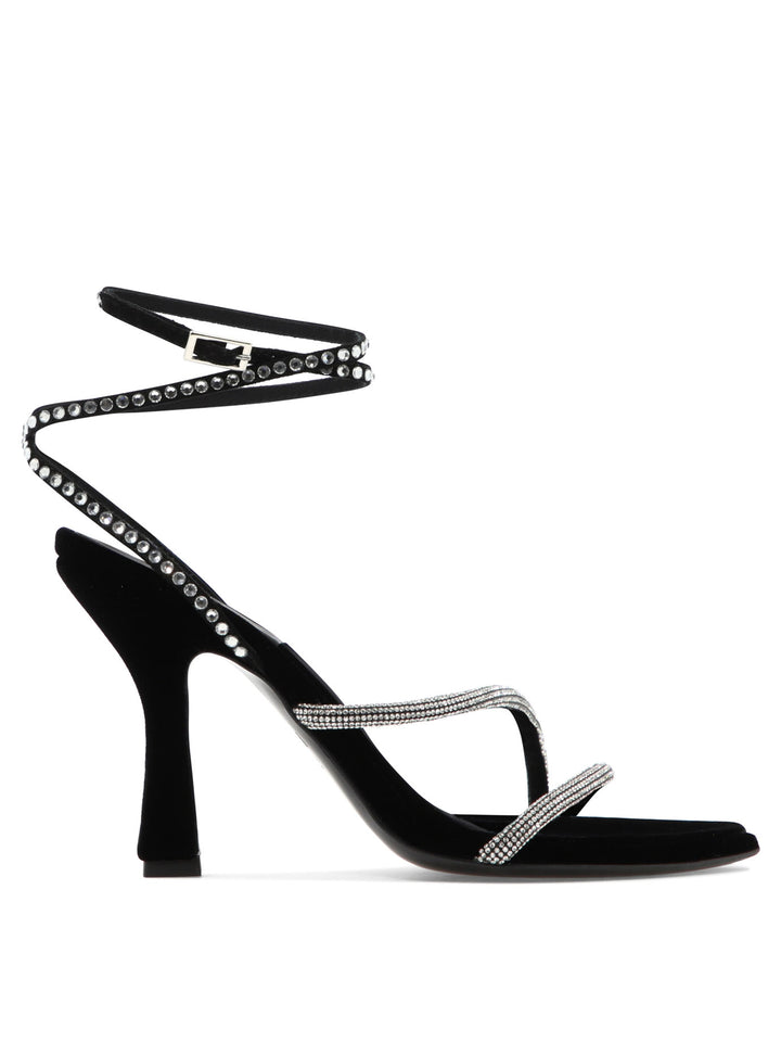 Giglio Velvet Sandals Black