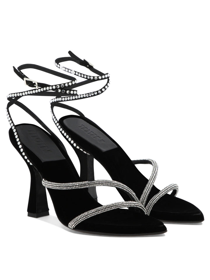 Giglio Velvet Sandals Black