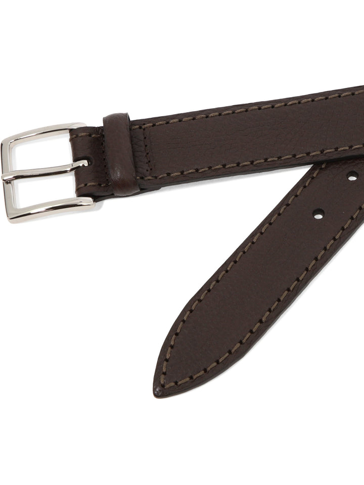 Dollar Leather Belt Belts Brown