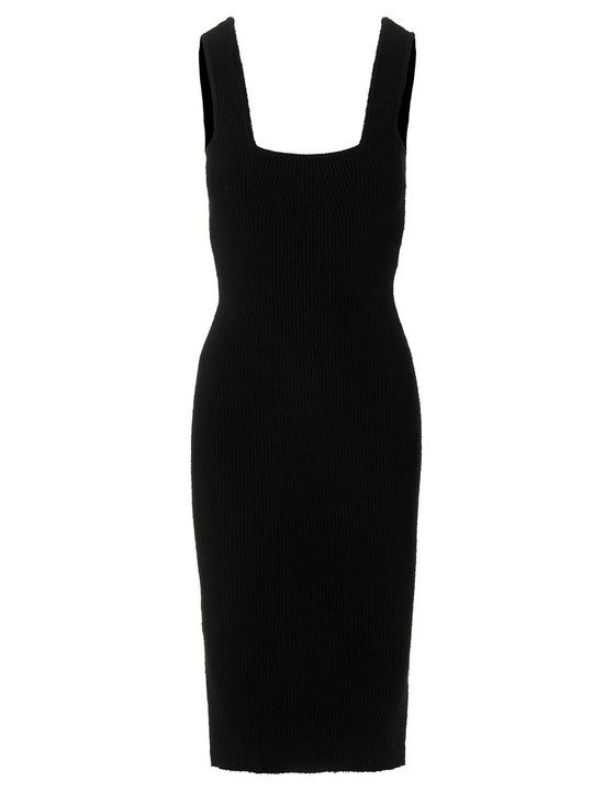 Knit Midi Dress Dresses Black
