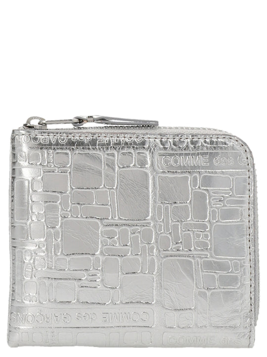 Embossed Logotype Wallets And Card Holders Silver