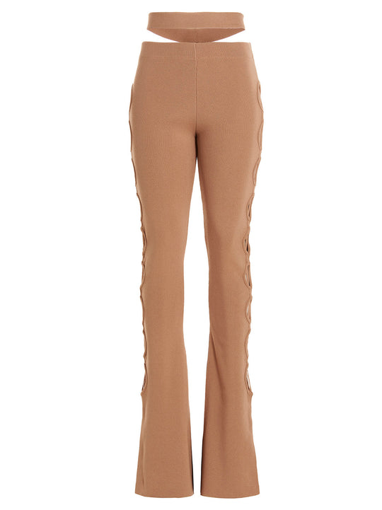 Cut Out With Lacing Pants Beige