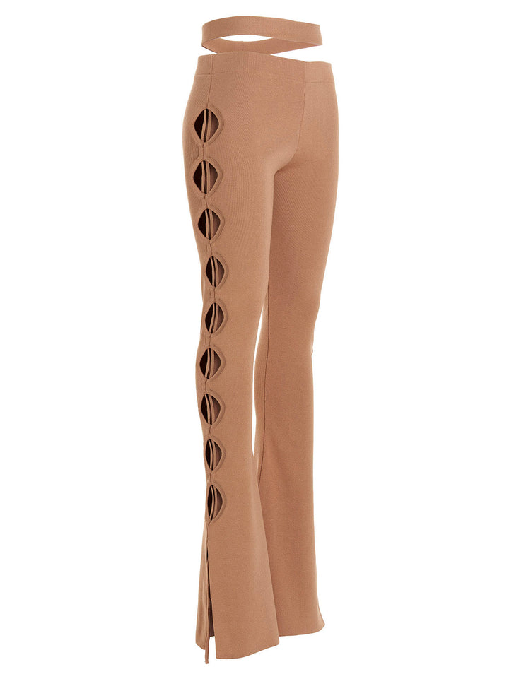 AndreĀDamo	 Cut Out  With Lacing Pants - Beige | 4d5a44e7acf30e0fcdb74d015414611adea00d7f