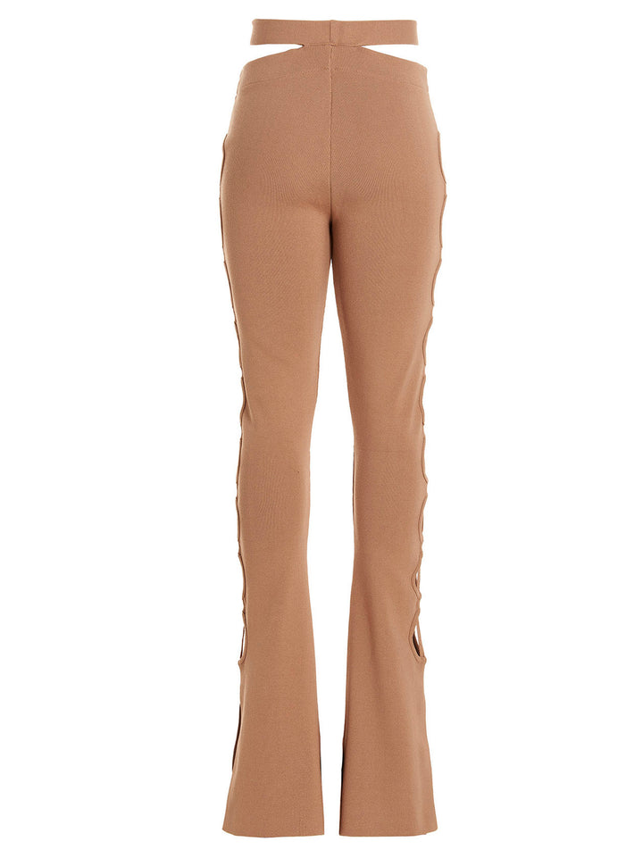 AndreĀDamo	 Cut Out  With Lacing Pants - Beige | aacc94018e6d610366d59df0999b661dd5d69fee