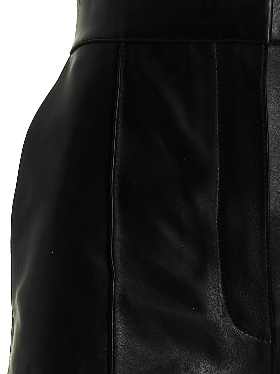 Leather Balloon-Style Pants Black