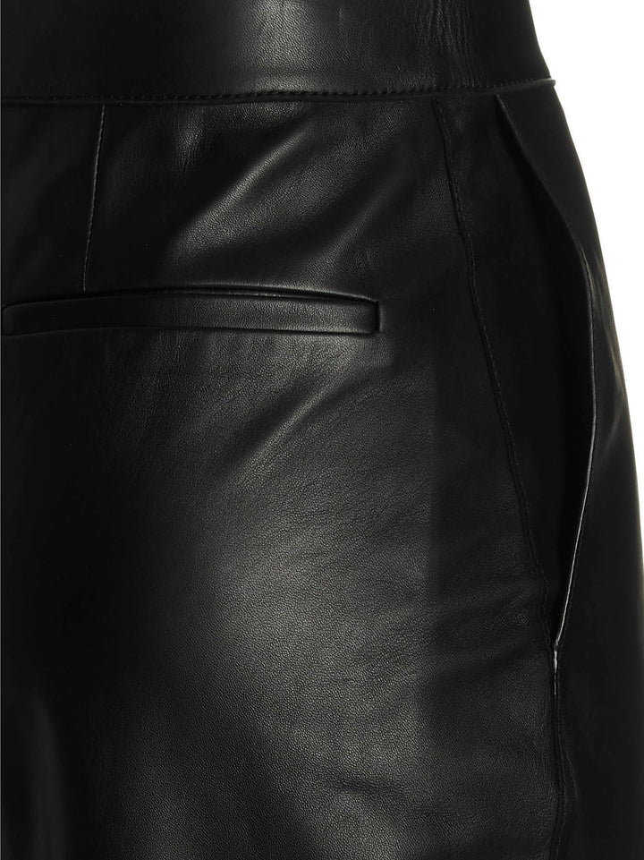 Leather Balloon-Style Pants Black