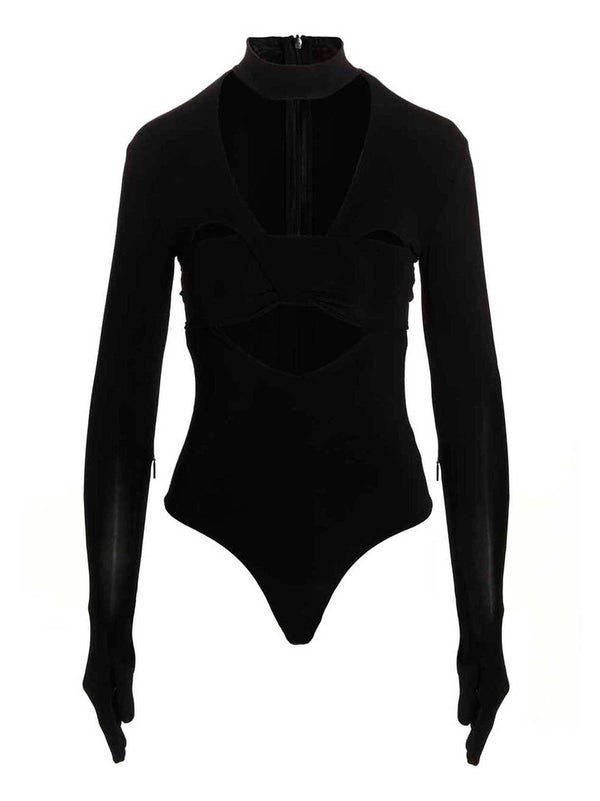 Hauts gants en forme de cœur noirs