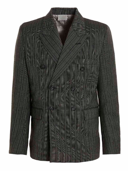 Tonal Double Breasted Tailored Blazer Black