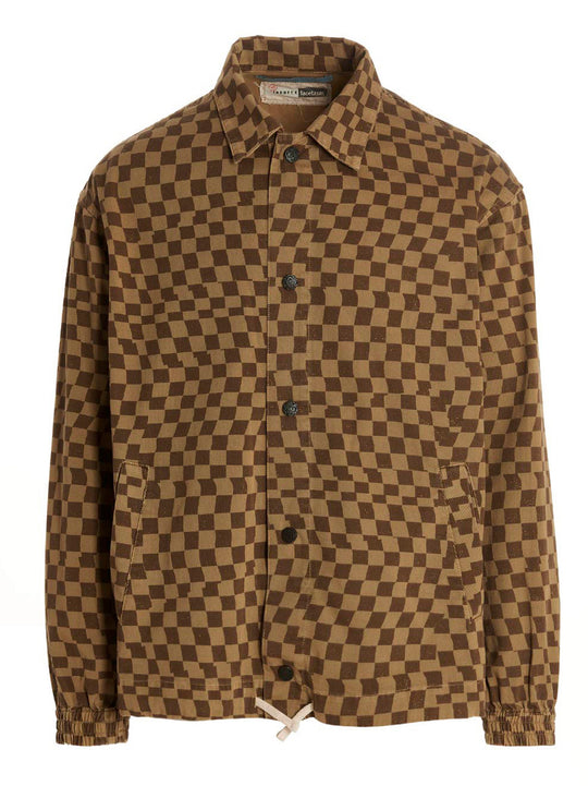 Check Print Overshirt Shirt And Blouse Brown