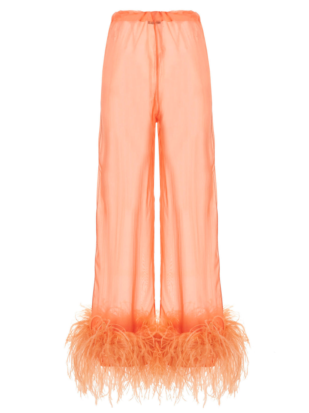 OséRee Feather Silk Pants - Pink | 27c52e8c9a89355dd6493c0d67b919f62f6d52a8
