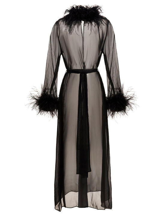 Feather Silk Dressing Gown Intimo Black