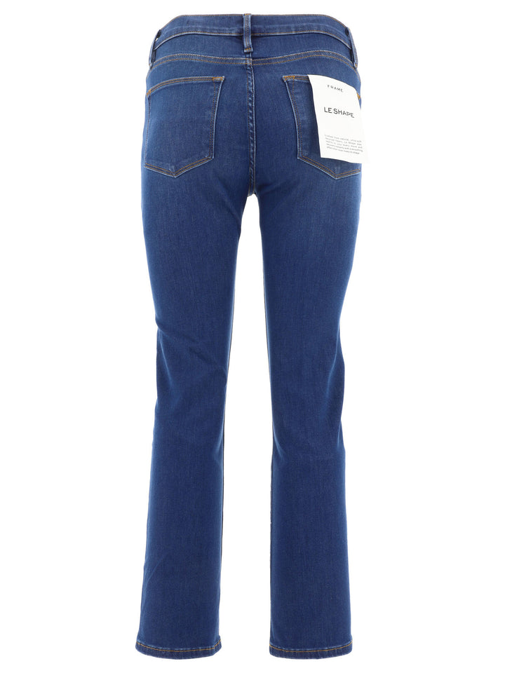 Le Shape High Straight Trousers Blue