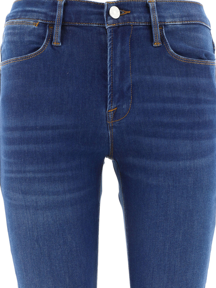 Le Shape High Straight Trousers Blue