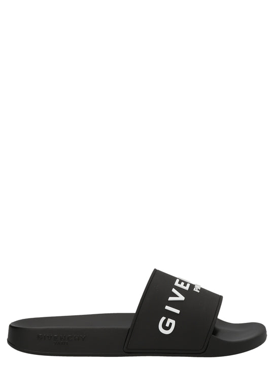 Logo Slides Sandals White/Black