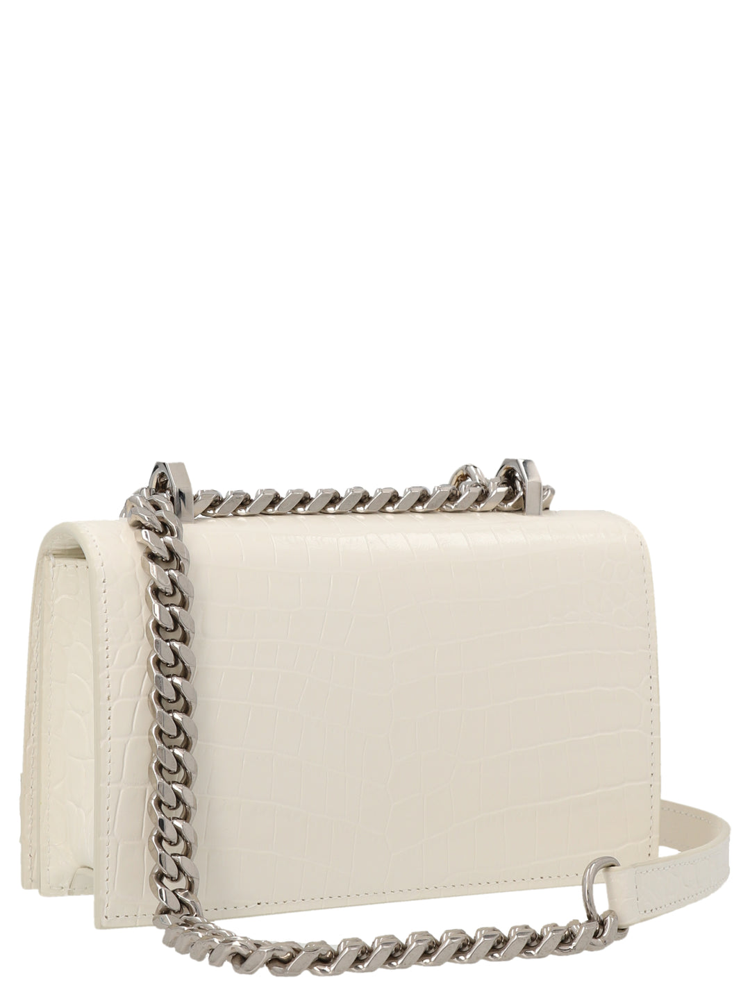 Jewelledsat Crossbody Bags White