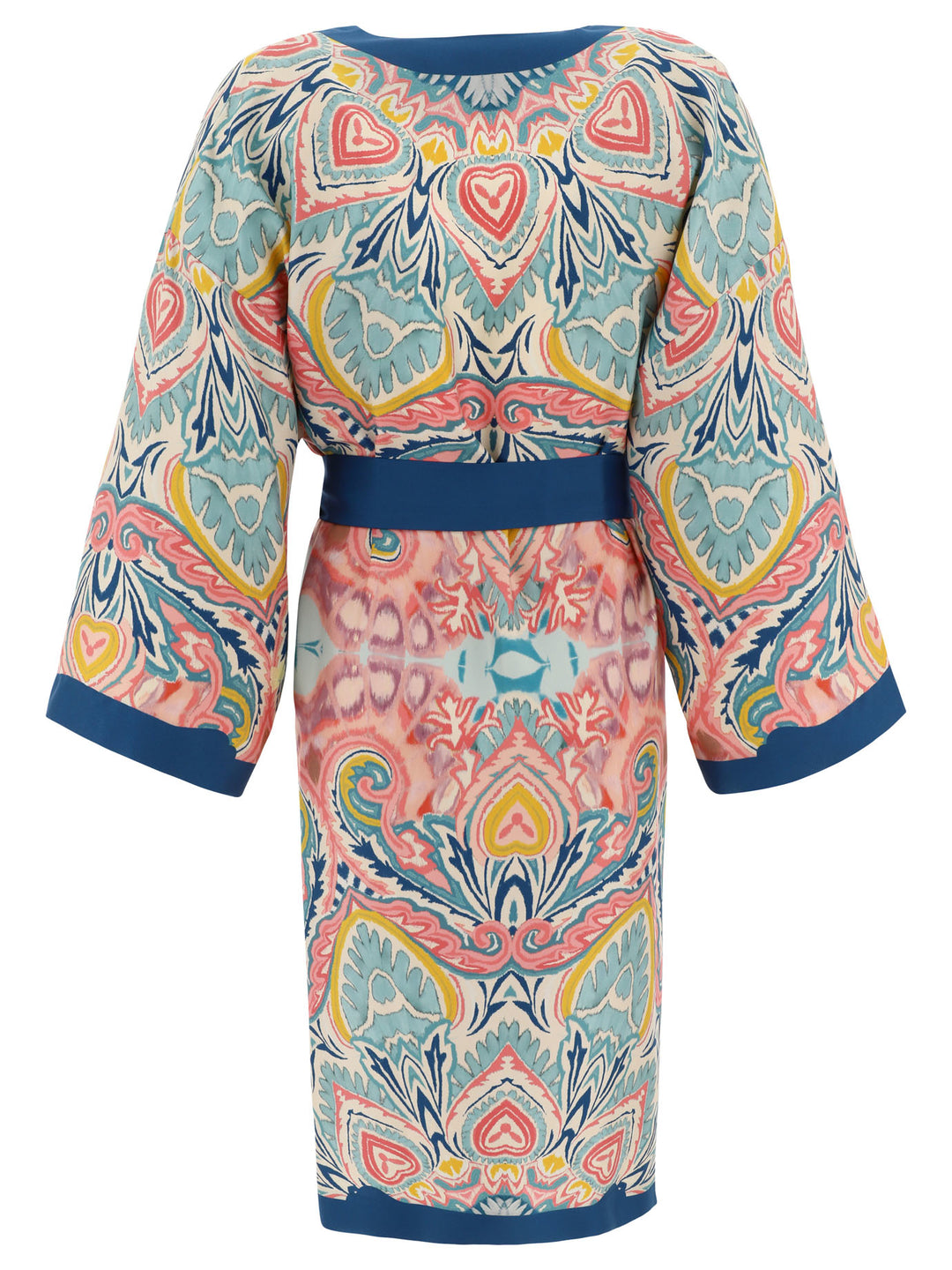 Kimono With Botanical Pattern Tops Blue