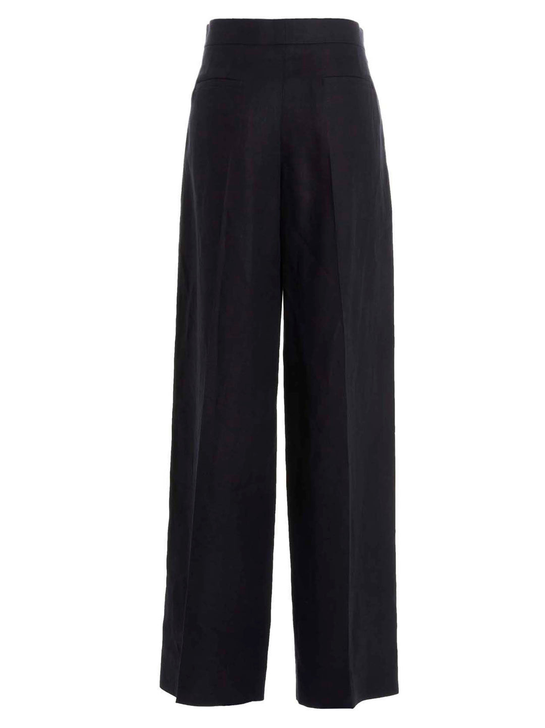 Chloé Linen  With Front Pleats Pants - Blue | 0df70c14170736ff67897a93c8ce56b2fab8492e