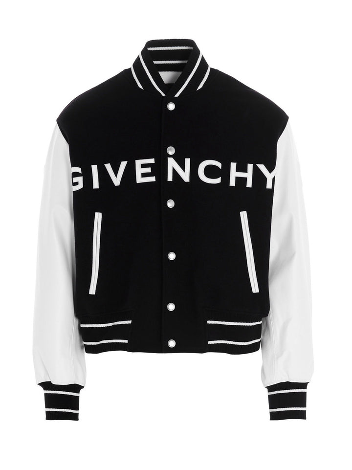 Logo Bomber Jacket. Coats, Trench Coats White/Black