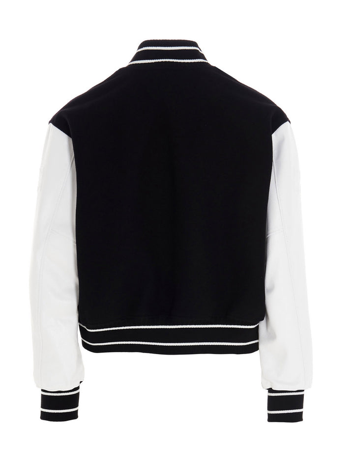 Logo Bomber Jacket. Coats, Trench Coats White/Black