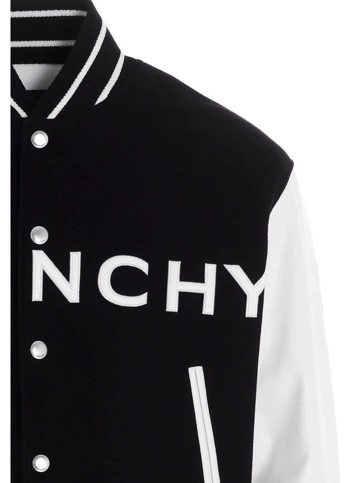 Logo Bomber Jacket. Coats, Trench Coats White/Black