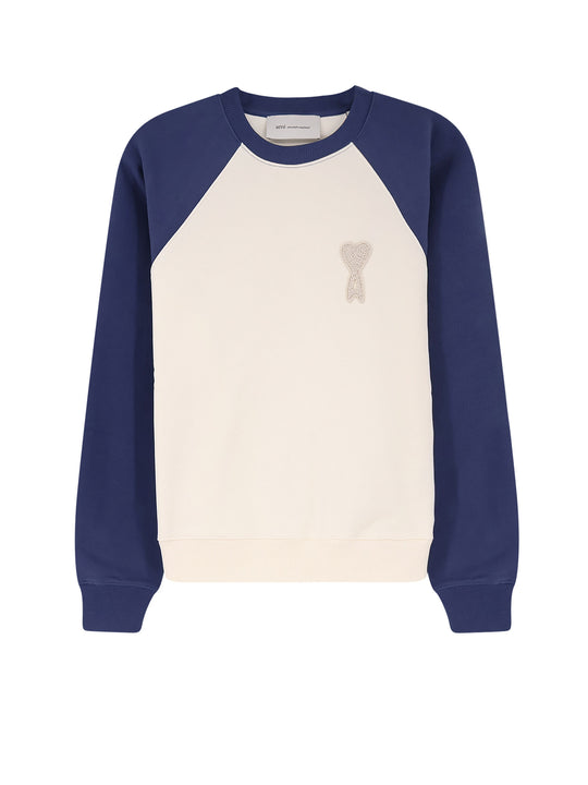 Cotton Sweatshirt With Ami Coeur Logo On The Front