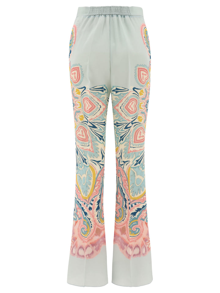 Printed Palazzo Trousers Light Blue