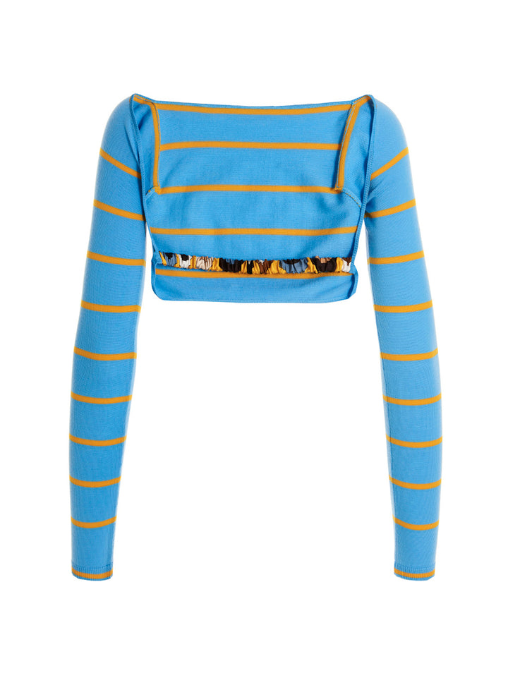 Emilio Pucci Cut-Out Cropped Sweater Sweaters and Cardigans - Light Blue | 1ee943b5a5152692c1789ec15a18167b9a3e6a1d