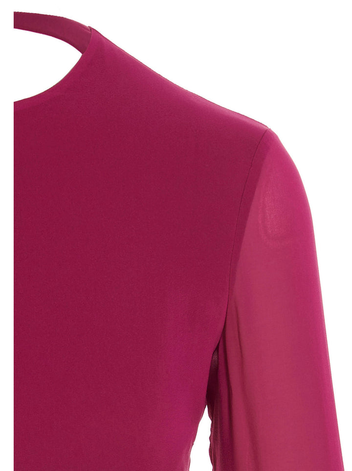 The Andamane Cropped Georgette Top Tops - Fuchsia | 019546ec90fa2eda2dca269e31cb9d4ea3454a0b