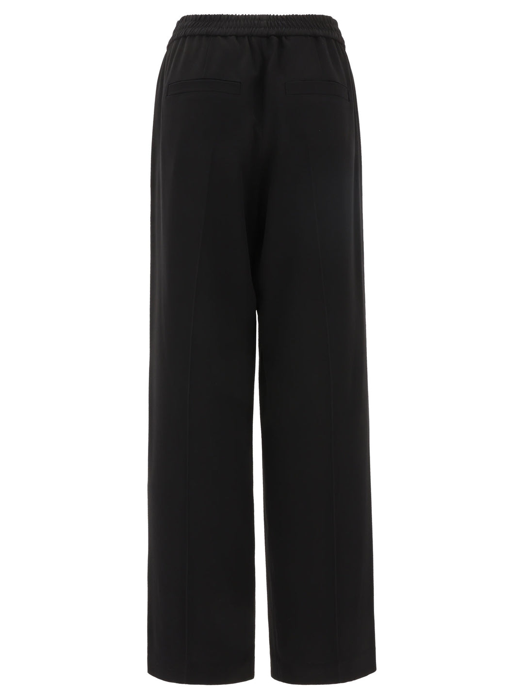 Wide  With Elasticated Waist Trousers Black