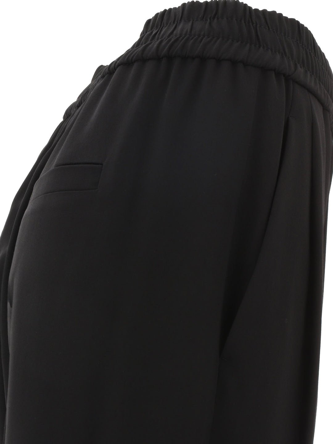 Wide  With Elasticated Waist Trousers Black