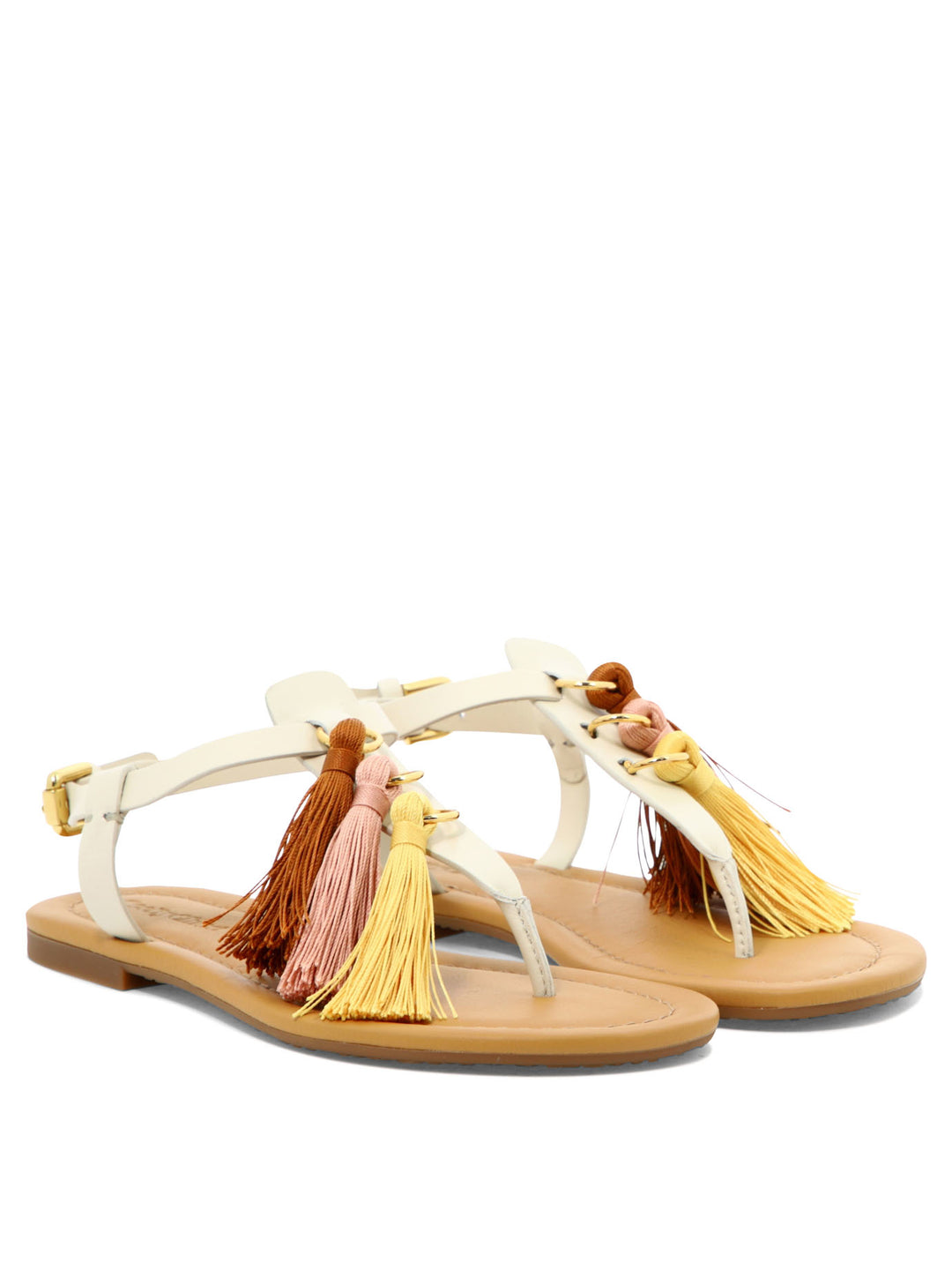 Kime Pompom Sandals Beige