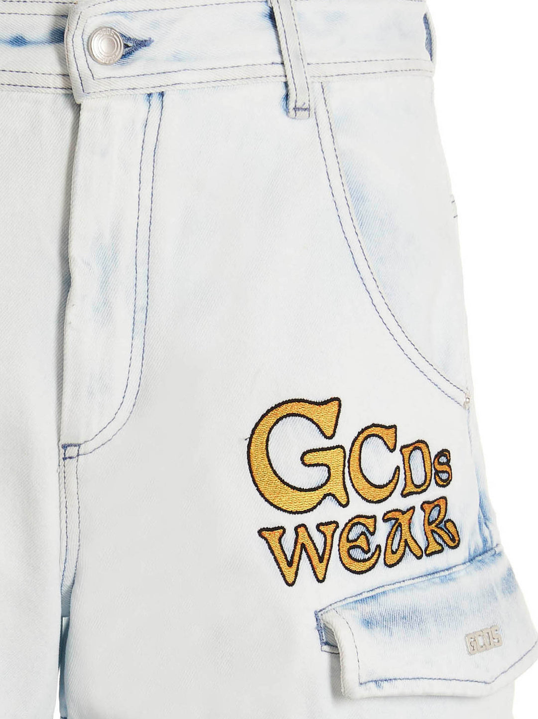 Gcds Bleached Embroidered Ultracargo' Bermuda Shorts Bermuda and Short - Light Blue | af7207031a68a6d777c434ce70a9409cb1fc8380