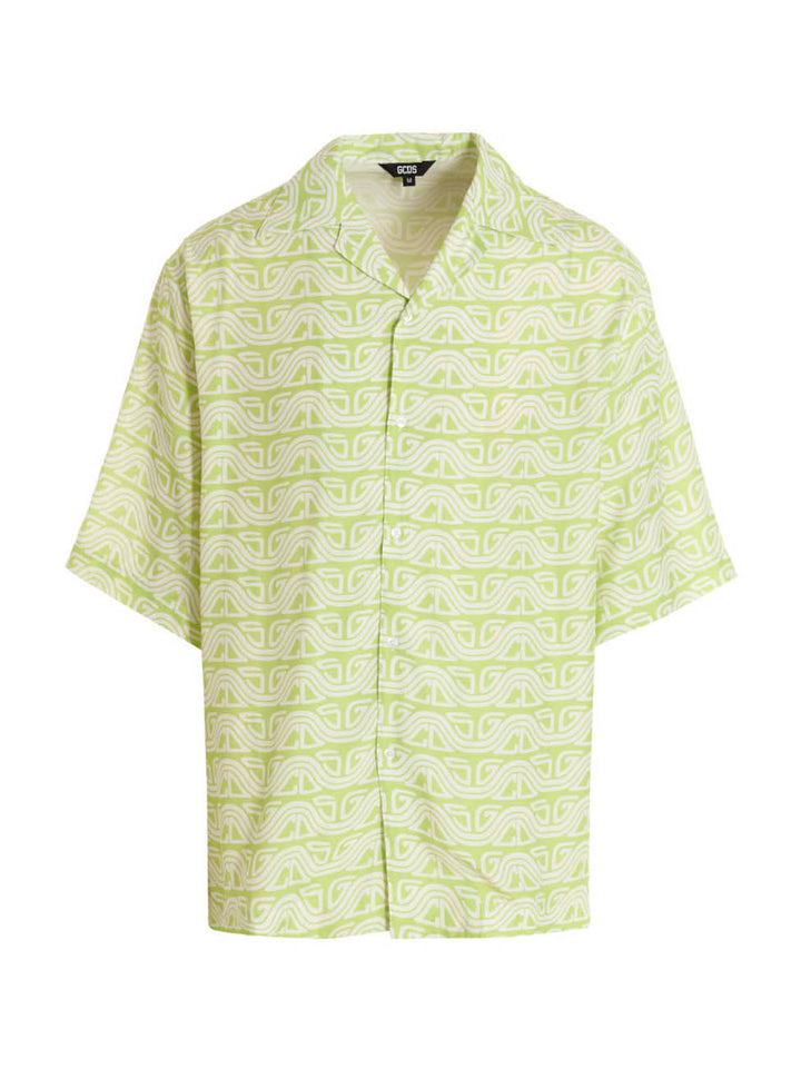 Gcds Waved Logo Shirt and Blouse - Green | 6317e845f87dfc7a9894c5d2ab027366ead281fd