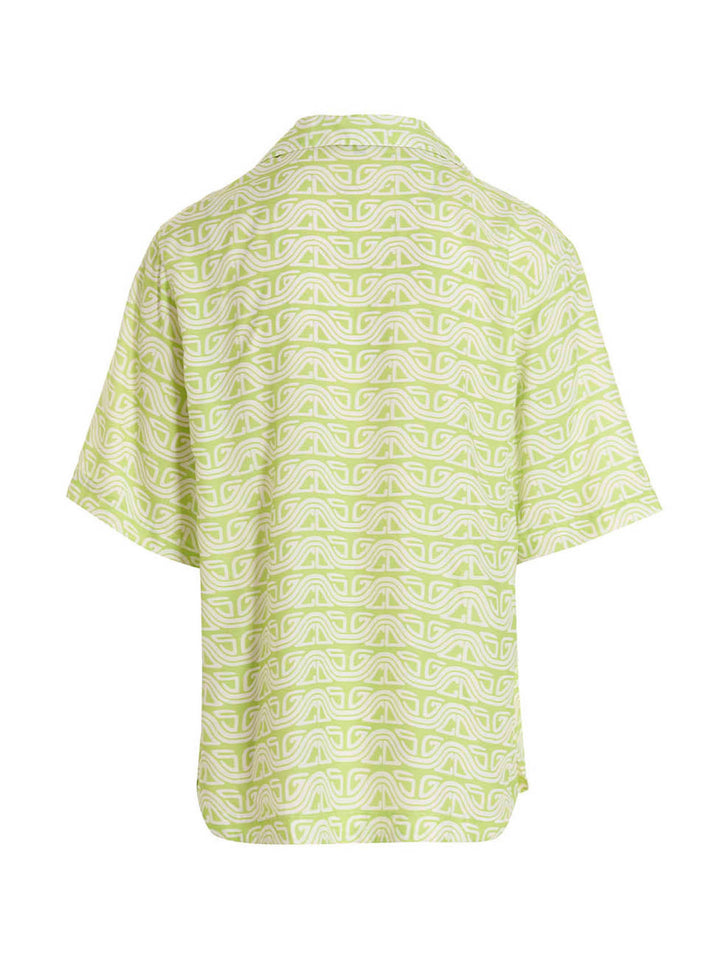 Gcds Waved Logo Shirt and Blouse - Green | 5d6224fe48188ce2329cc7b72f0ffb0e6e6ac6bd