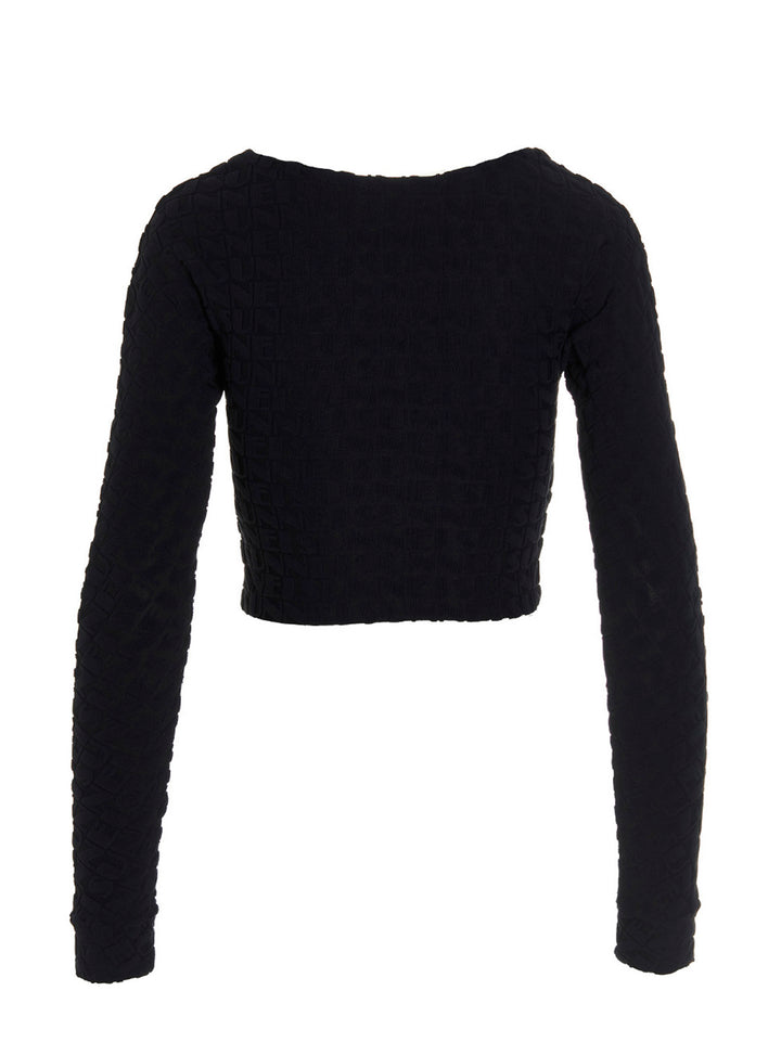 Sunnei All-Over Logo Top Tops - Blue | b96e6723e794ce6874f3cbb95129c41bff488812