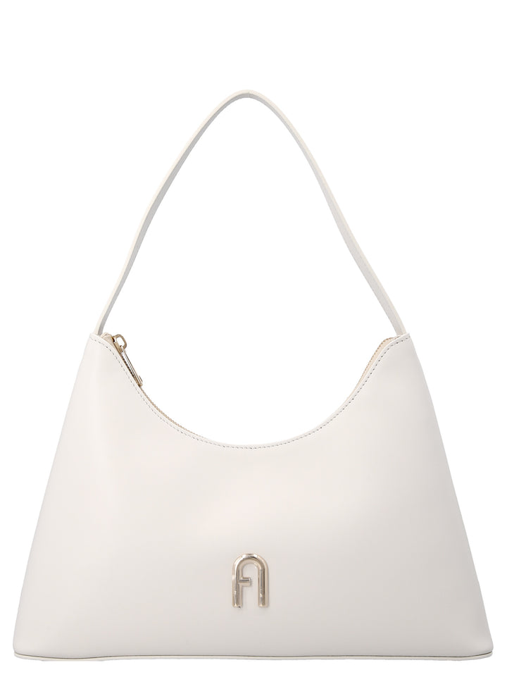 Diamante Small Shoulder Bags White