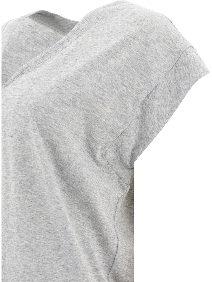 Le Mid Rise V T-Shirts Grey