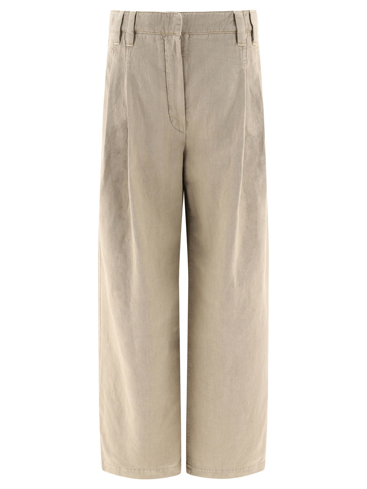 Wide Leg Trousers Beige