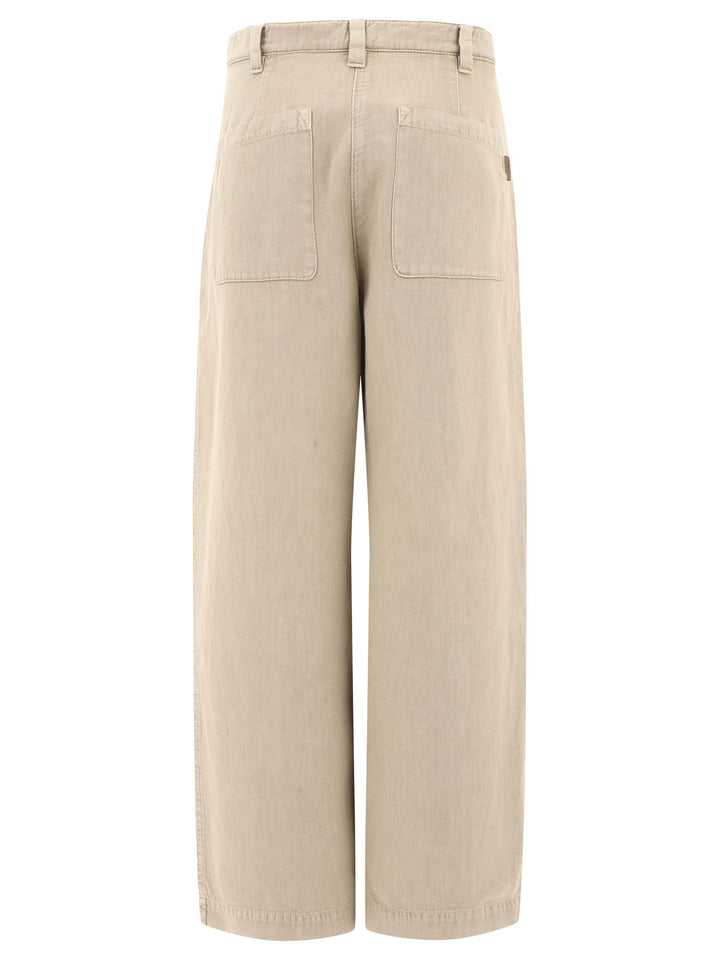 Wide Leg Trousers Beige