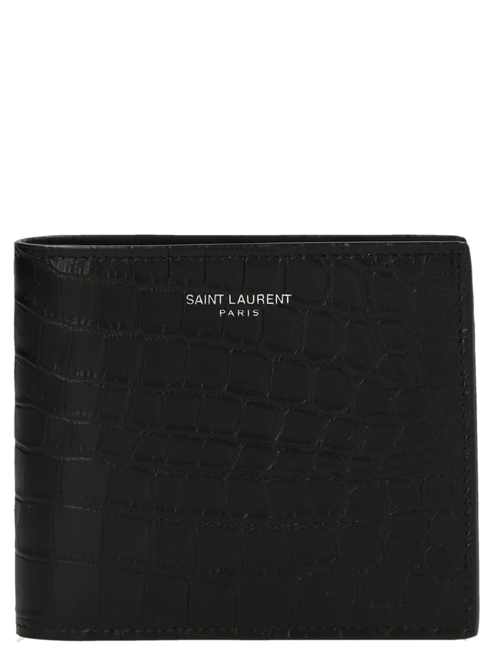 Logo Croc Print Wallet Wallets, Card Holders Black