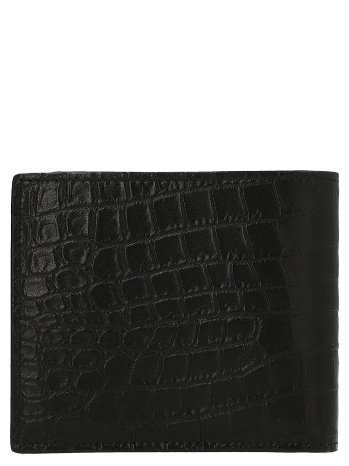 Logo Croc Print Wallet Wallets, Card Holders Black