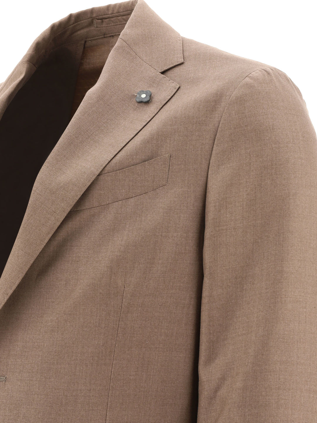 Single-Breasted Blazer With Pocket Jackets Beige