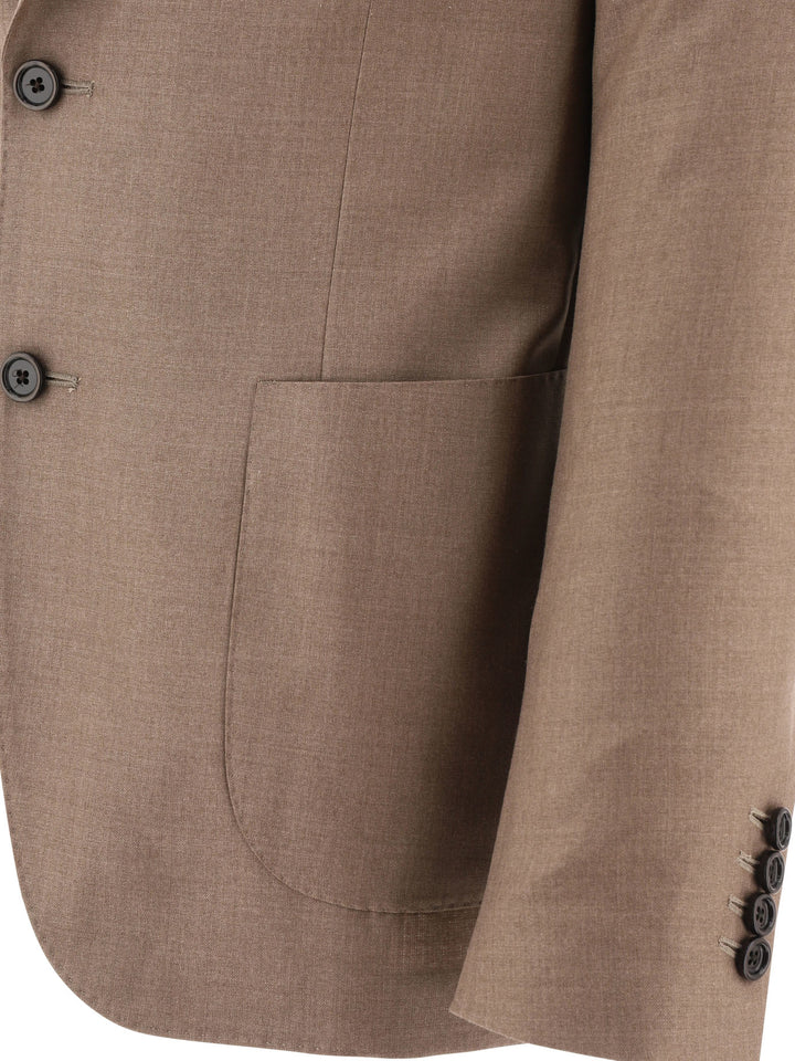 Single-Breasted Blazer With Pocket Jackets Beige