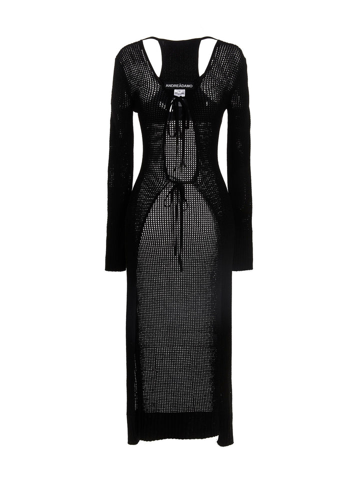 AndreĀDamo	 Openwork Long Cardigan Sweaters and Cardigans - Black | e9e80aed76f420b639748a315ffee5b94a3738d8