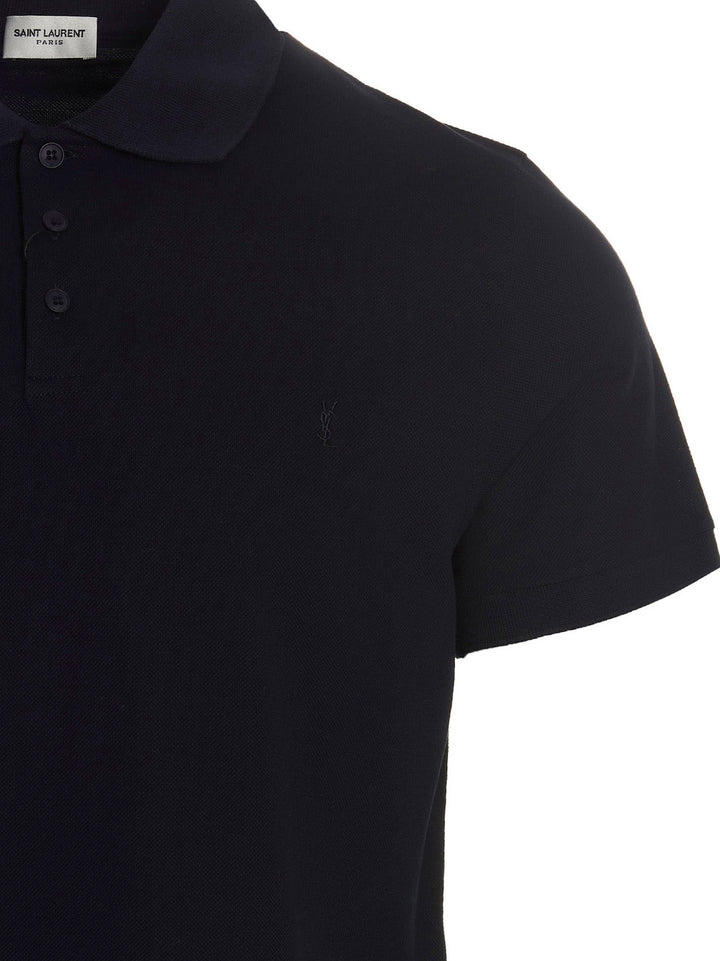 Embroidered Logo  Shirt Polo Blue