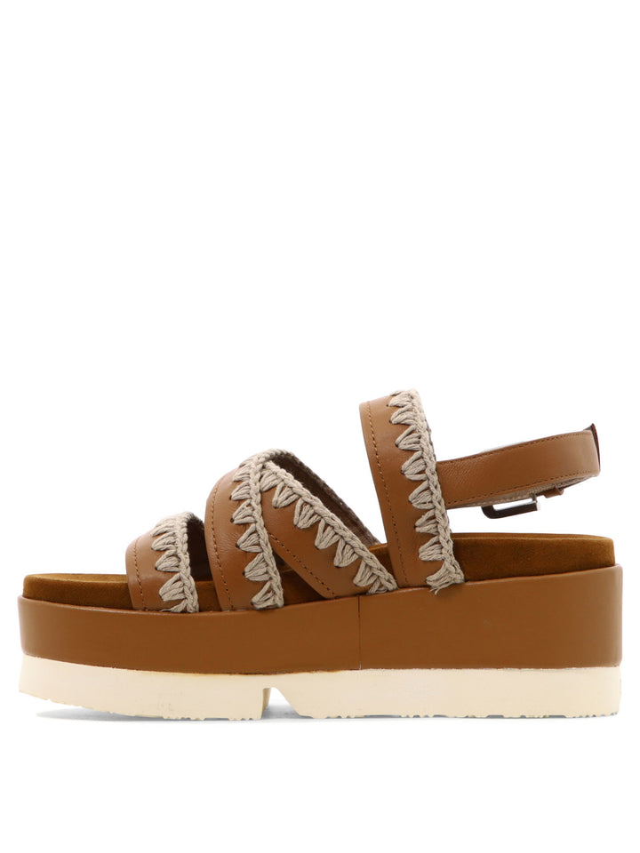 Japanese Flatform Sandals Brown