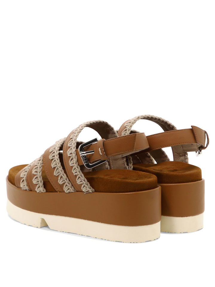 Japanese Flatform Sandals Brown