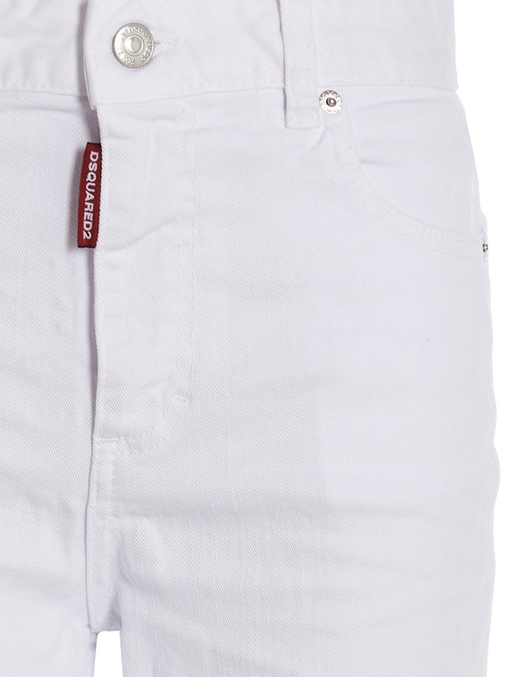 Dsquared2 Super Flared Cropped Jeans - White | ff62c862f8c4950046290f78bf2bda6b04403777