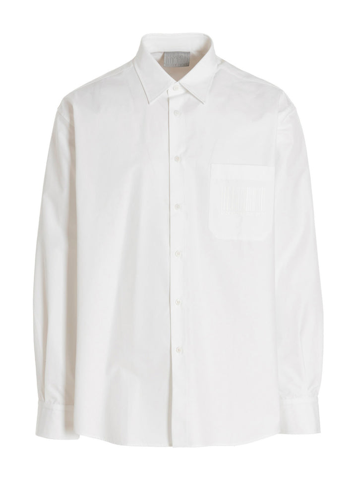 Vtmnts Barcode Shirt and Blouse - White | ec3aa11f5aa5392a4a917c8dead60d2078465e05