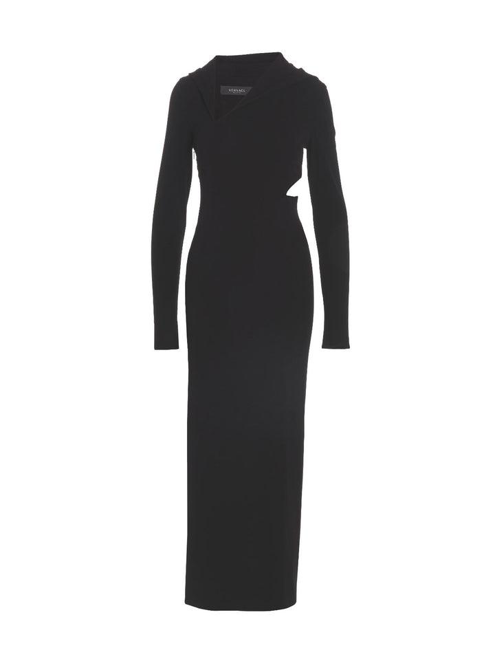 Versace Long Cut-Out Hooded Dress Dresses - Black | 5b965abed4f0d5b83476c378f7a3a2db89aa9d45
